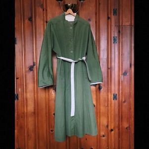 1970's Reversible Trench Coat Military Green Cream